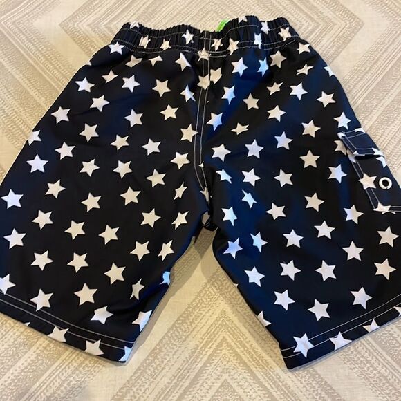 Mish Boys Navy Blue with White Stars Boys Swim Trunks - Picture 5 of 6